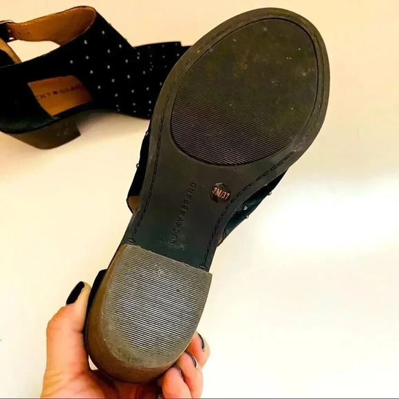 Lucky Brand Bankks Leather Studded Peep Toe Booties - Picture 9 of 9